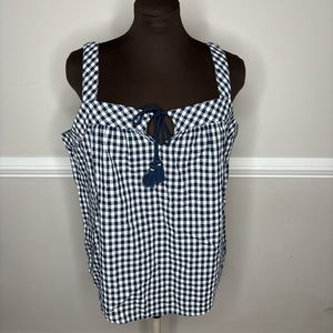 Gingham Blue and White Top